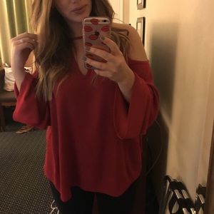 Bell Sleeve Cold Shoulder Top